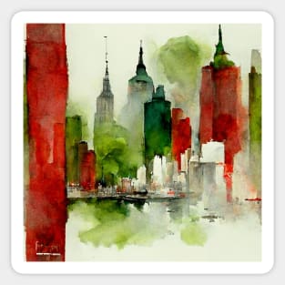 New York watercolor Sticker